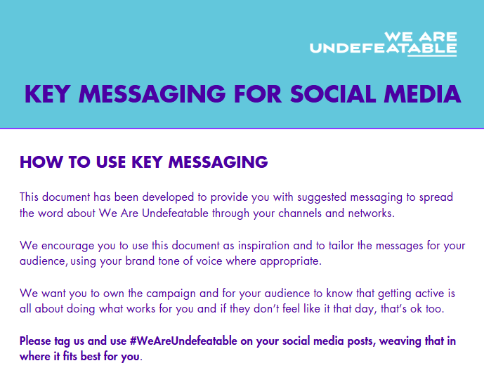 General key messaging